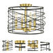 Boca 4 Light 14 inch Brushed Brass and Matte Black Semi-Flush Mount Ceiling Light