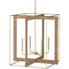 Purebred 4 Light 32.25 inch Dark Contemporary Gold Leaf Chandelier Ceiling Light, Large
