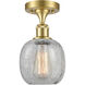 Belfast 1 Light 6 inch Satin Gold Flush Mount Ceiling Light in Clear Crackle, 2.1 lb