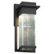 Fusion 12 inch Matte Black Outdoor Wall Sconce in Rain Fusion