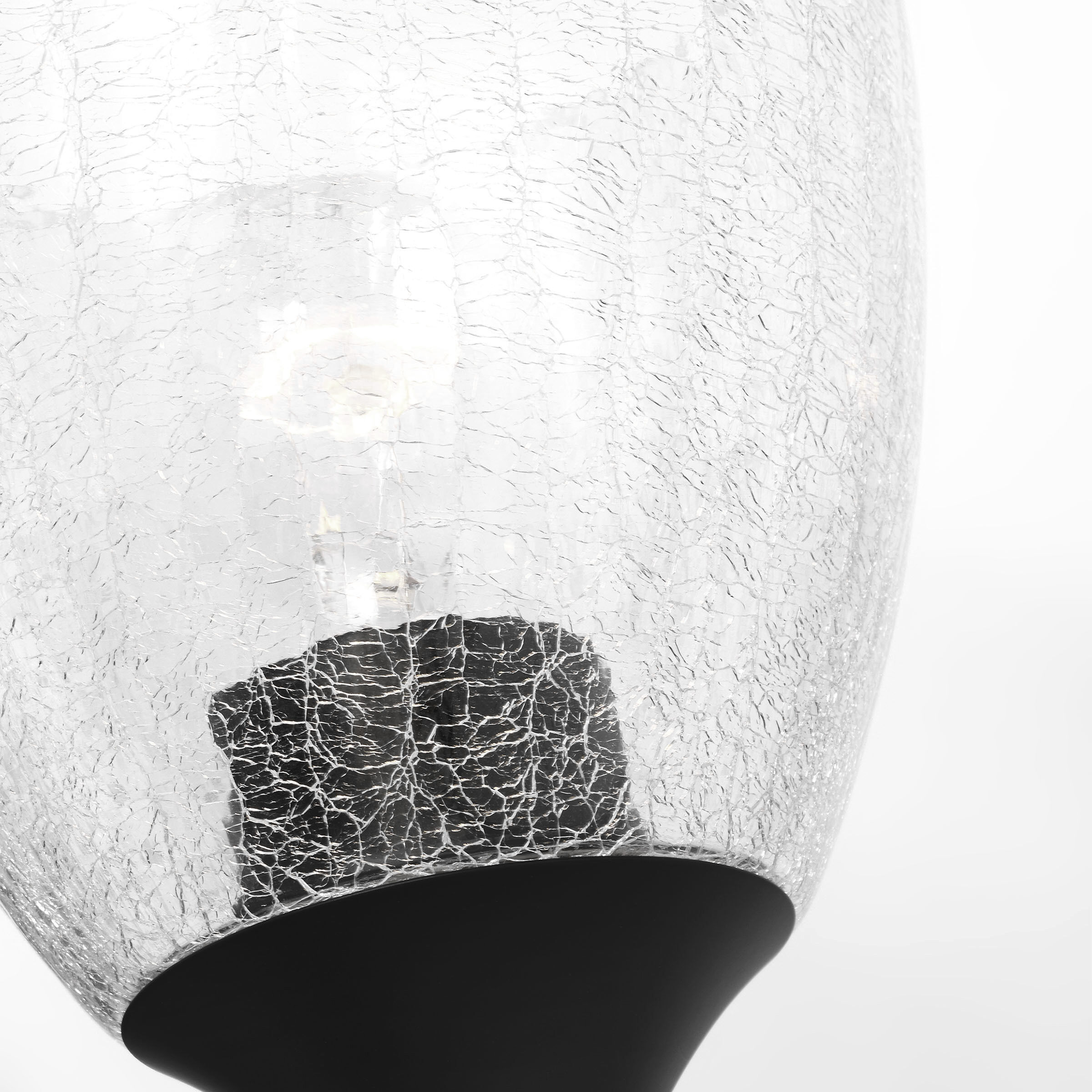 Drew & Jonathan Toffino 4 Light 36 inch Midnight Black Vanity Light Wall Light in Clear Crackle Glass