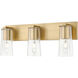 Titus 3 Light 24 inch Modern Gold Bath Vanity Light Wall Light
