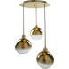 Morning Mist 3 Light 19.75 inch Gold Multi Light Pendant Ceiling Light