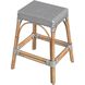 Robias Rectangular Rattan 24.5" Counter Stool in White and Gray Dot