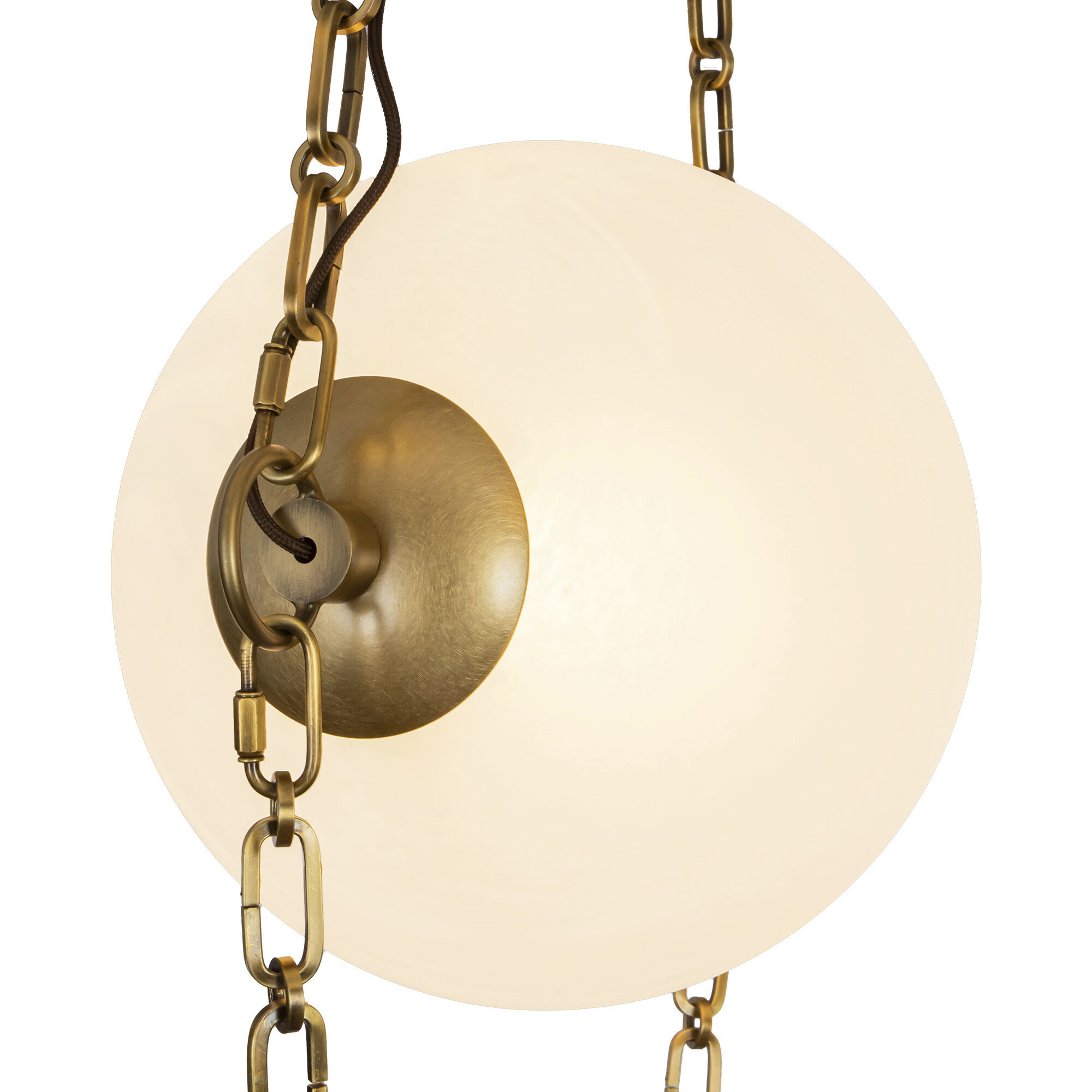 Petra 14.5 inch Vintage Brass and Cloud Glass Chandelier Ceiling Light
