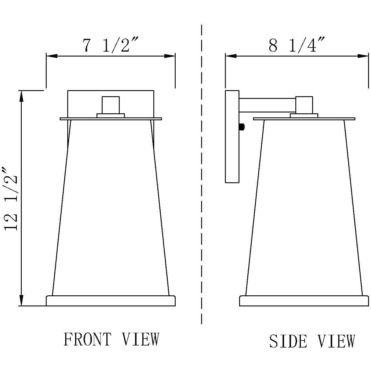 Bar Harbor 1 Light 12.5 inch Sand Black Outdoor Wall Light