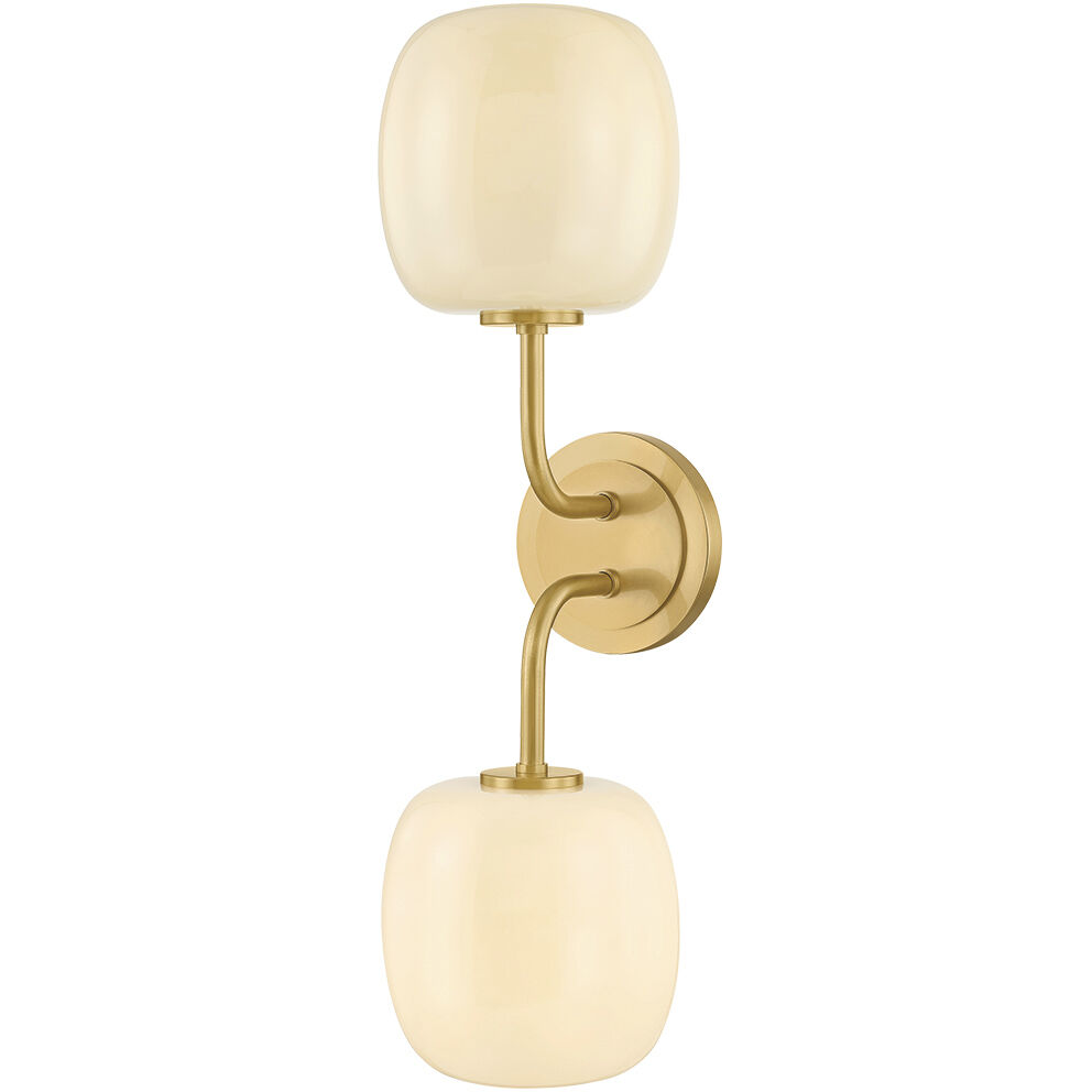 Lisette 2 Light 6.75 inch Aged Brass Bath and Vanity Wall Light