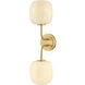 Lisette 2 Light 6.75 inch Aged Brass Bath and Vanity Wall Light