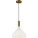 Alora Mood Belleview 1 Light 11.88 inch Aged Gold Pendant Ceiling Light in Matte Opal Glass