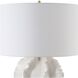 Saylor 27.5 inch 150.00 watt Satin White Glaze with Brass and Crystal Table Lamp Portable Light