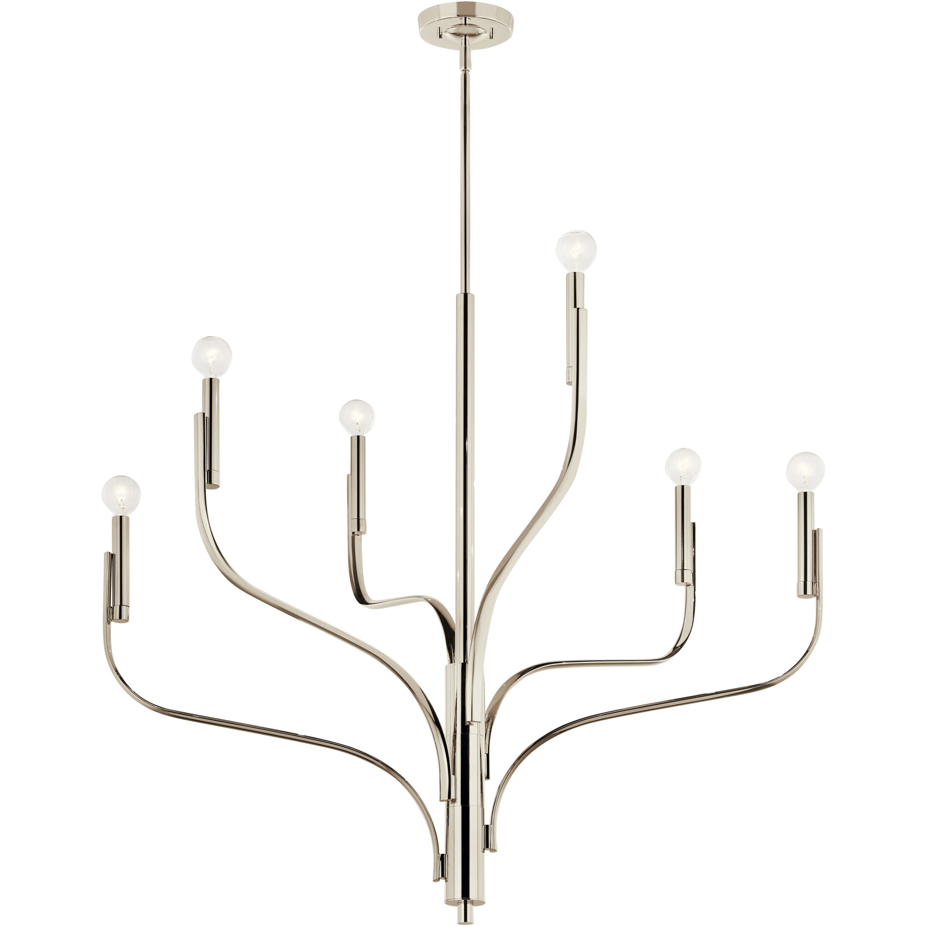 Livadia 6 Light Polished Nickel Chandelier Ceiling Light, 1 Tier Medium