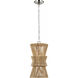 Chapman & Myers Antigua LED 11 inch Polished Nickel and Natural Abaca Pendant Ceiling Light