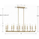 Bailey 12 Light 42 inch Aged Brass Linear Chandelier Ceiling Light