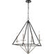 Raleigh LED 23.5 inch Black Satin Nickel Chandelier Ceiling Light