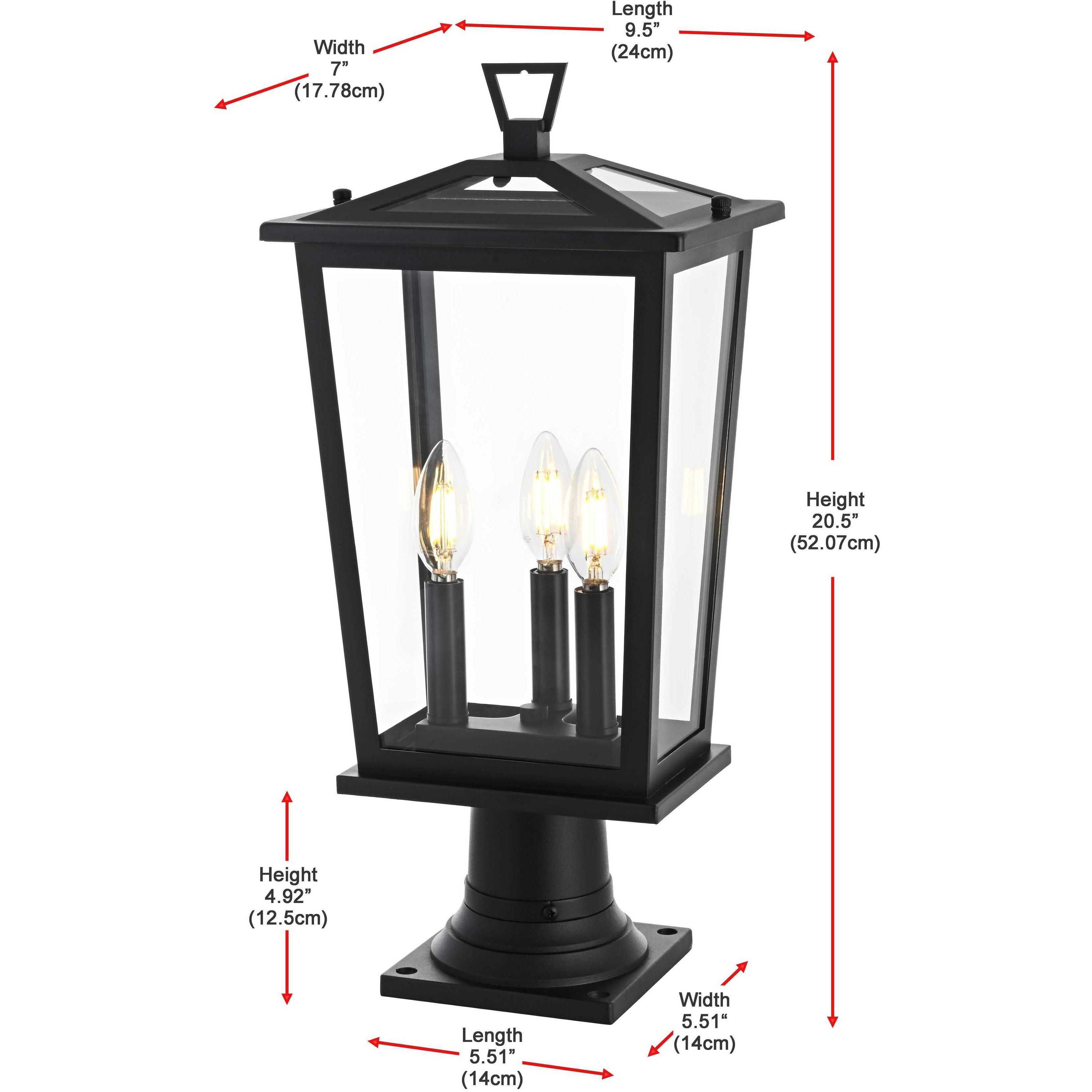 Berks 3 Light 20.5 inch Black Outdoor Post Light
