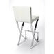 Butler Loft Darcy Chrome Plated Faux Leather 41 inch White Leather Barstool