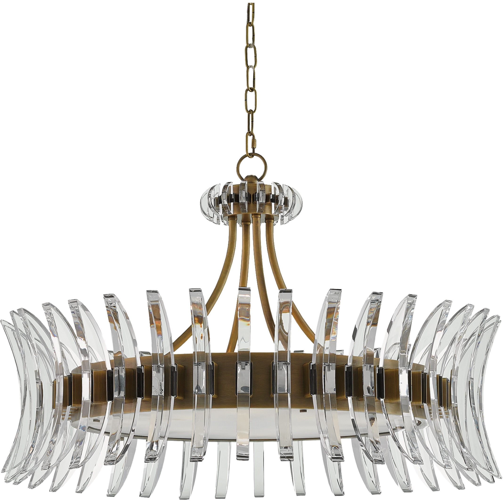 Coquette 8 Light 29.75 inch Antique Brass Chandelier Ceiling Light