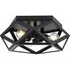 Saucedo 3 Light 14.62 inch Matte Black Flush Mount Ceiling Light, Design Series
