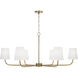Brody 6 Light 47 inch Aged Brass Chandelier Ceiling Light