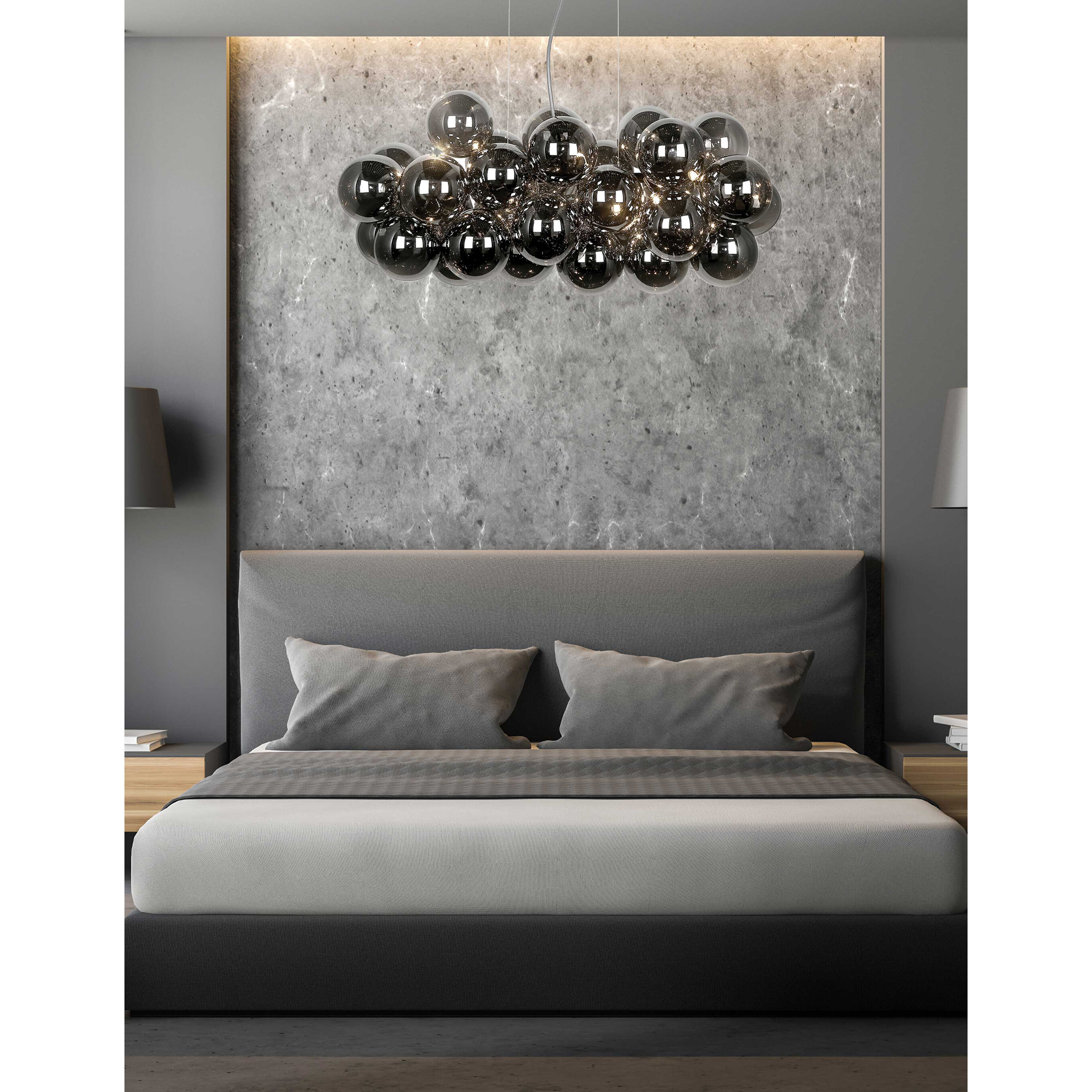 Comet 10 Light 41 inch Smoke with Polished Chrome Horizontal Pendant Ceiling Light