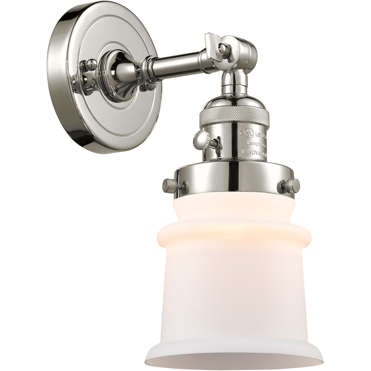 Franklin Restoration Small Canton LED 6.5 inch Polished Nickel Sconce Wall Light, Franklin Restoration
