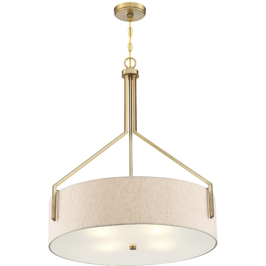 Elara 4 Light 26 inch Brushed Gold Down Pendant Ceiling Light