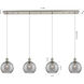Ballston Athens Deco Swirl 4 Light 51.5 inch Brushed Satin Nickel Linear Pendant Ceiling Light