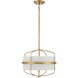 Transitional 3 Light 16.25 inch Natural Brass Pendant Ceiling Light