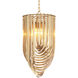 Murano 4 Light 13.78 inch Champagne Acrylic with Antique Brass Chandelier Ceiling Light