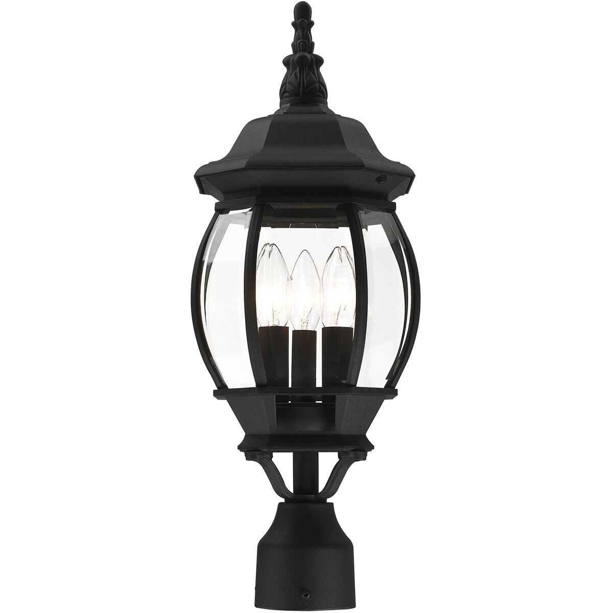 Frontenac 3 Light 21 inch Textured Black Outdoor Post Top Lantern