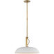 Amber Lewis Cyrus LED 18.5 inch Hand-Rubbed Antique Brass and White Pendant Ceiling Light