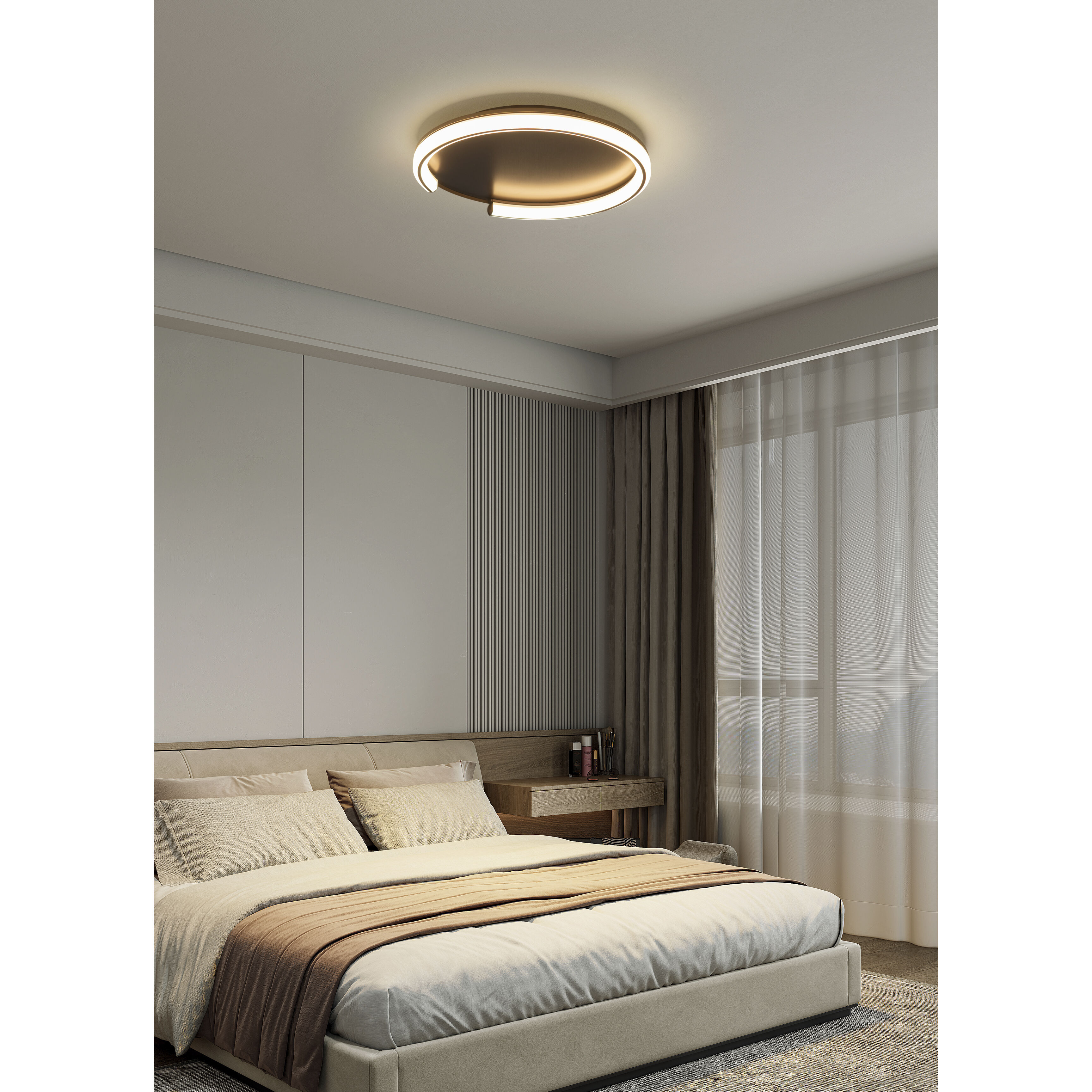 Anela LED 17.72 inch Brushed Champagne Flush Mount Ceiling Light