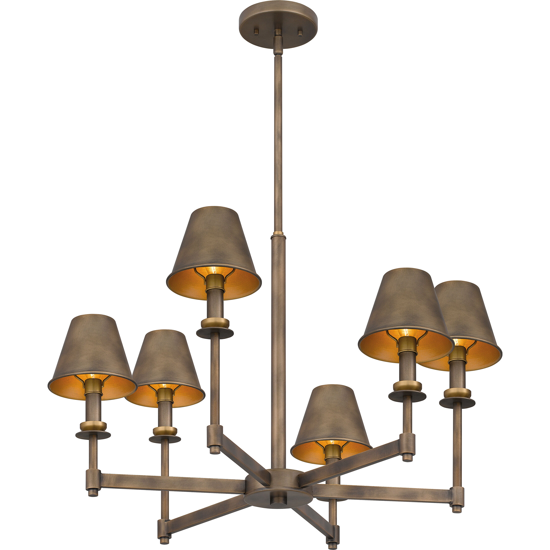 Cross 6 Light 26 inch Statuary Bronze Chandelier Ceiling Light