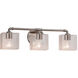 Fusion 3 Light 25.25 inch Brushed Nickel Bath Bar Wall Light in Rectangle, Incandescent, Seeded Fusion