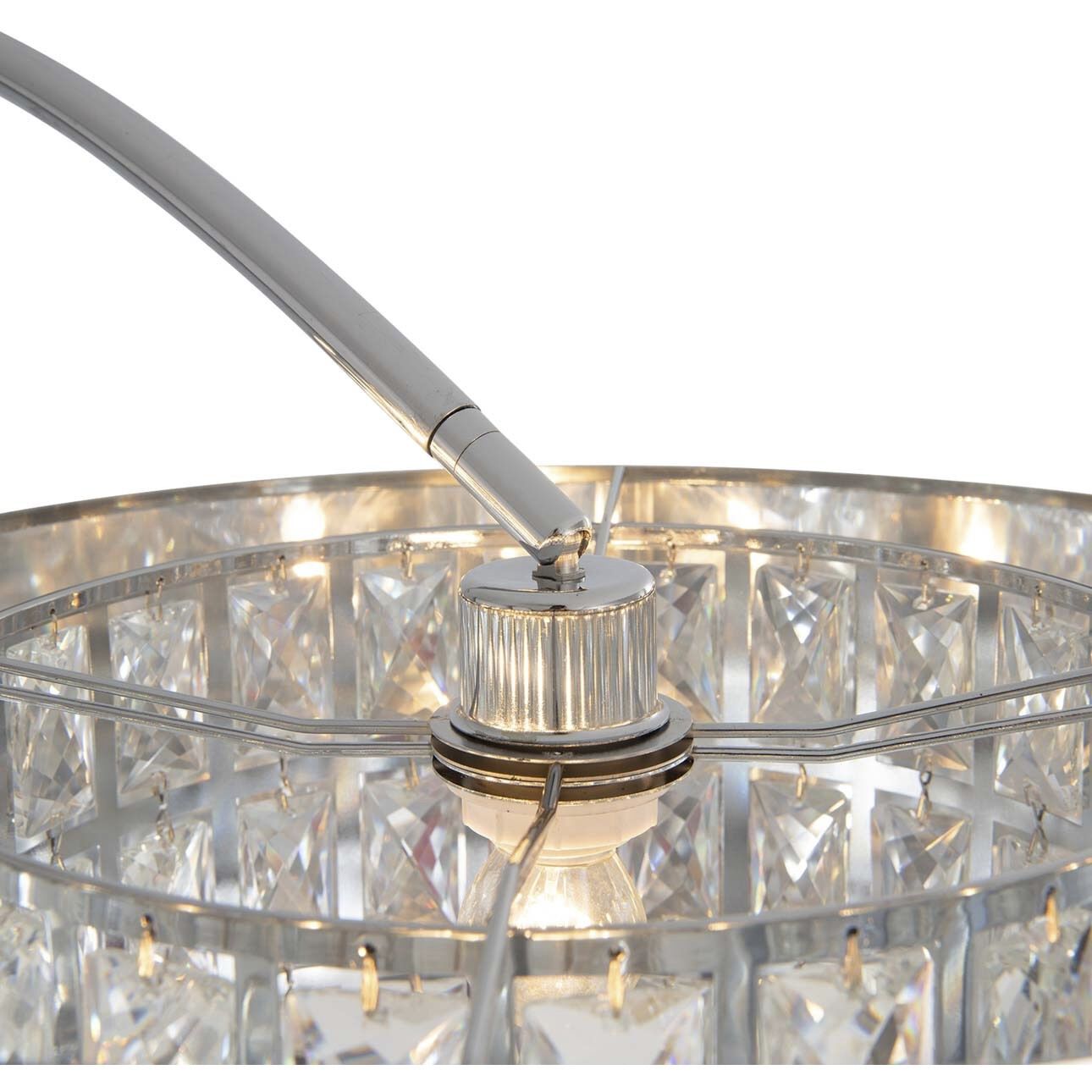 Marilyn 90 inch 150.00 watt Polished Chrome and Black Arc Floor Lamp Portable Light