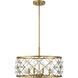 Bailey 4 Light 20 inch Warm Brass Convertible Semi-Flush or Pendant Ceiling Light