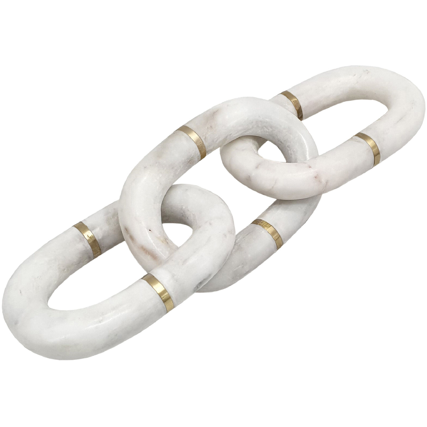Anita White/Gold Marble Chain Decor