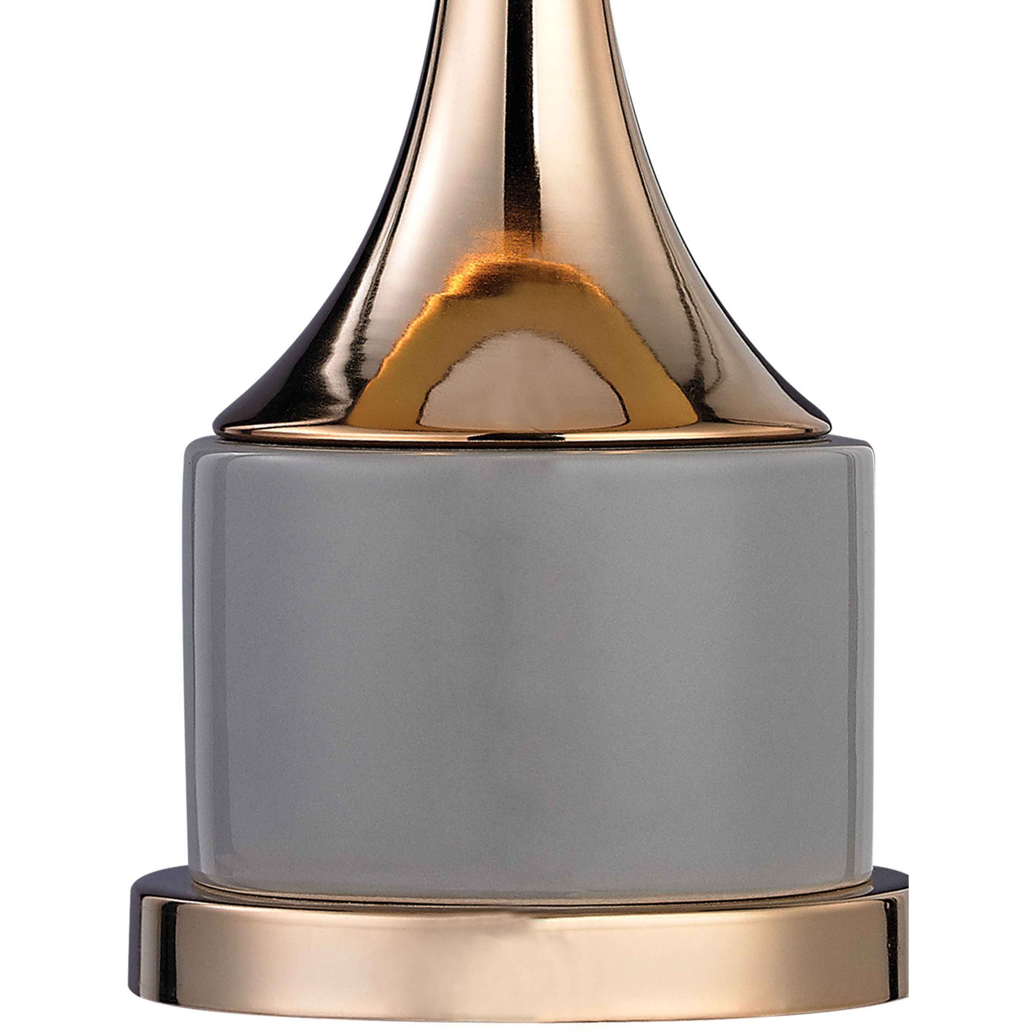Cone Neck 18.5 inch 100 watt Gray with Gold Table Lamp Portable Light