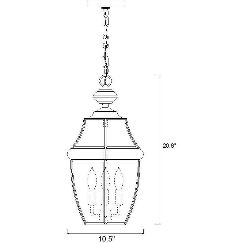 Westover 3 Light 12.25 inch Black Outdoor Chain Mount Ceiling Fixture