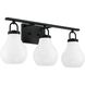 Mansfield 3 Light 24 inch Matte Black Vanity Light Wall Light