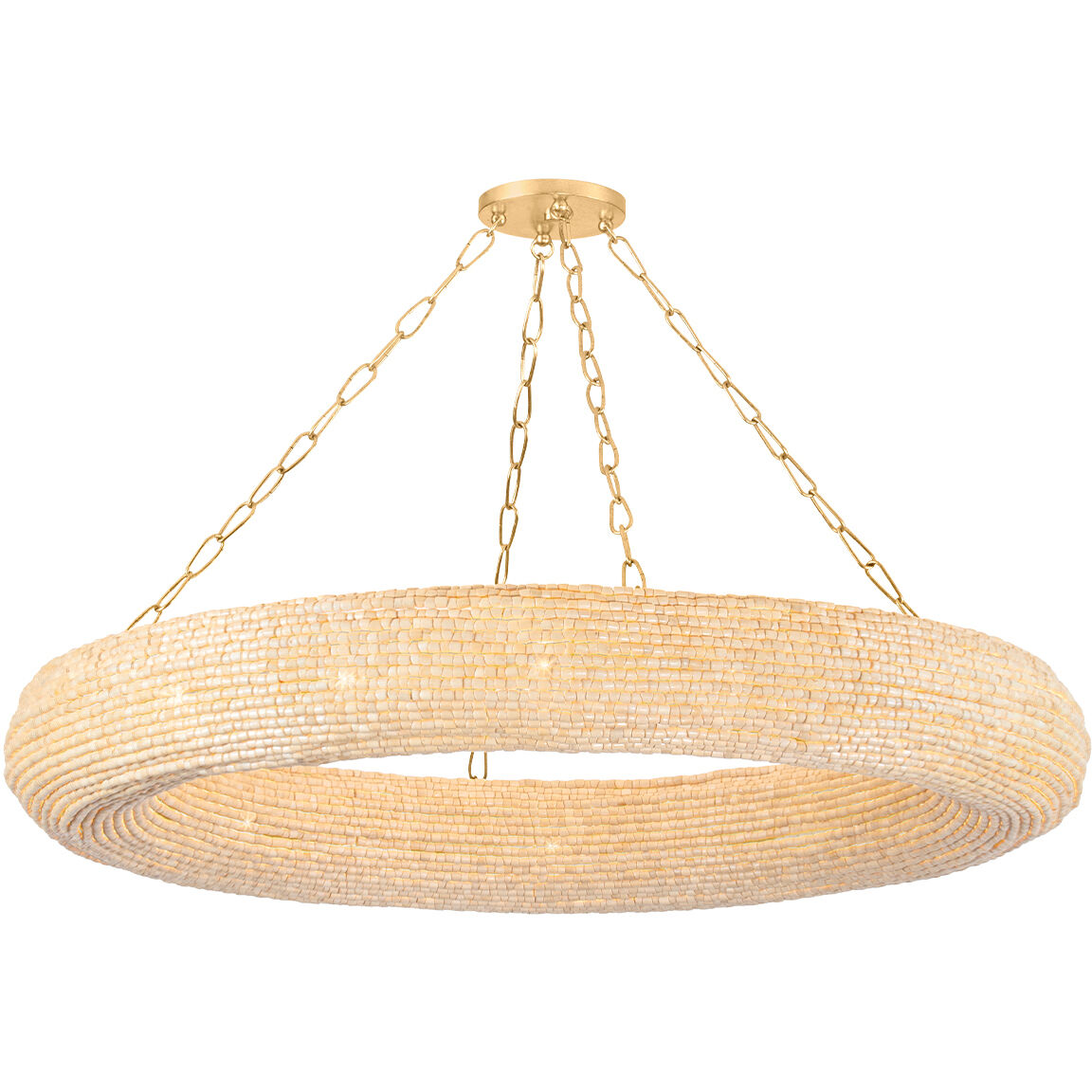 Lure 16 Light 50 inch Vintage Gold Leaf Chandelier Ceiling Light