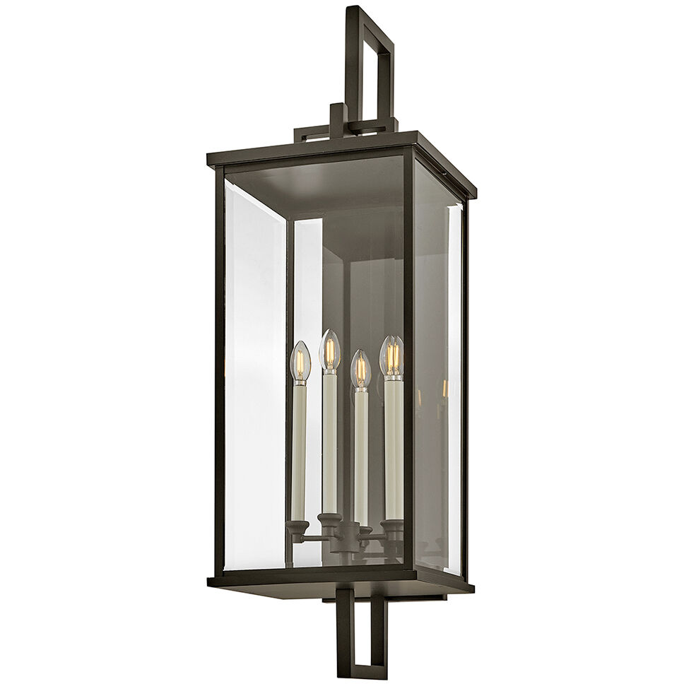 Estate Series Weymouth 4 Light 45.5 inch Oil Rubbed Bronze Outdoor Wall Mount