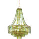 Vintner 7 Light 27.25 inch Dark Contemporary Gold Leaf/Green Chandelier Ceiling Light