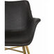 Channing Charcoal Brown Leather / Stainless Gold Dining Chair