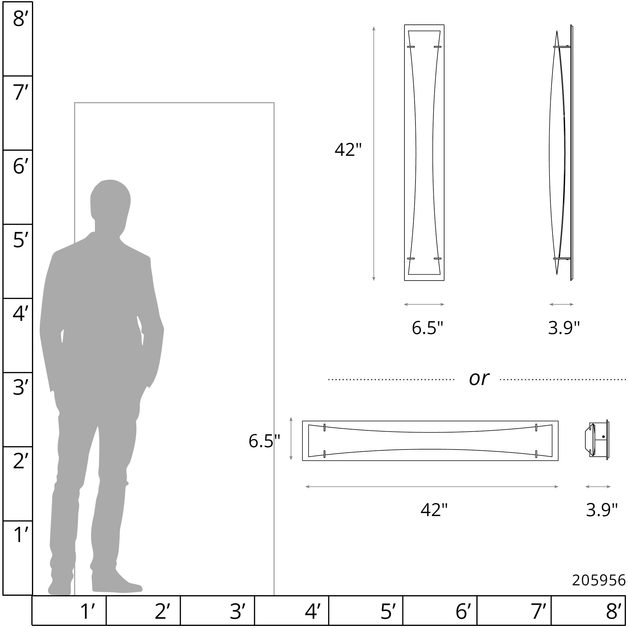 Bento LED 6.5 inch Dark Smoke ADA Sconce Wall Light, Large