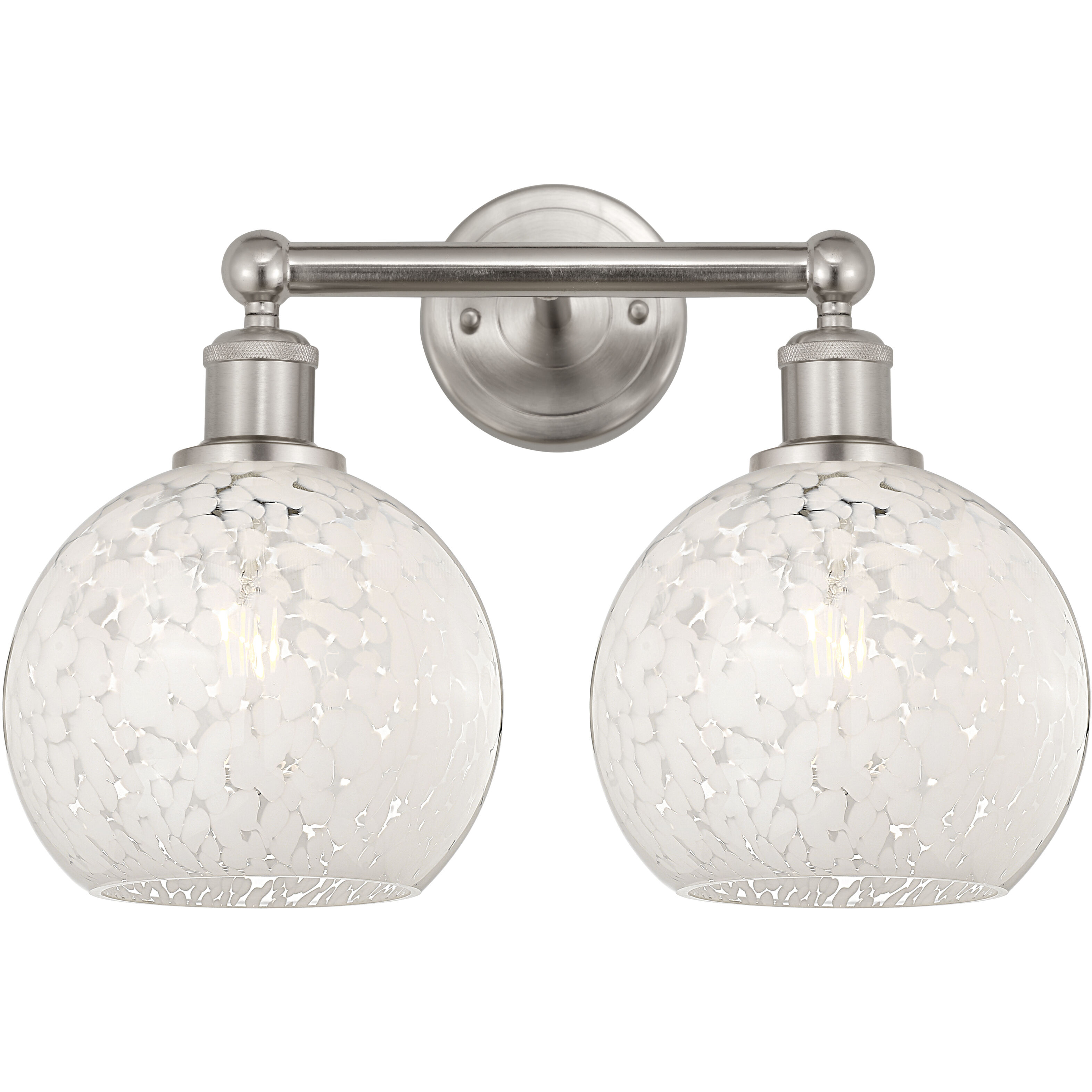 Edison White Mouchette 2 Light 17.00 inch Bathroom Vanity Light