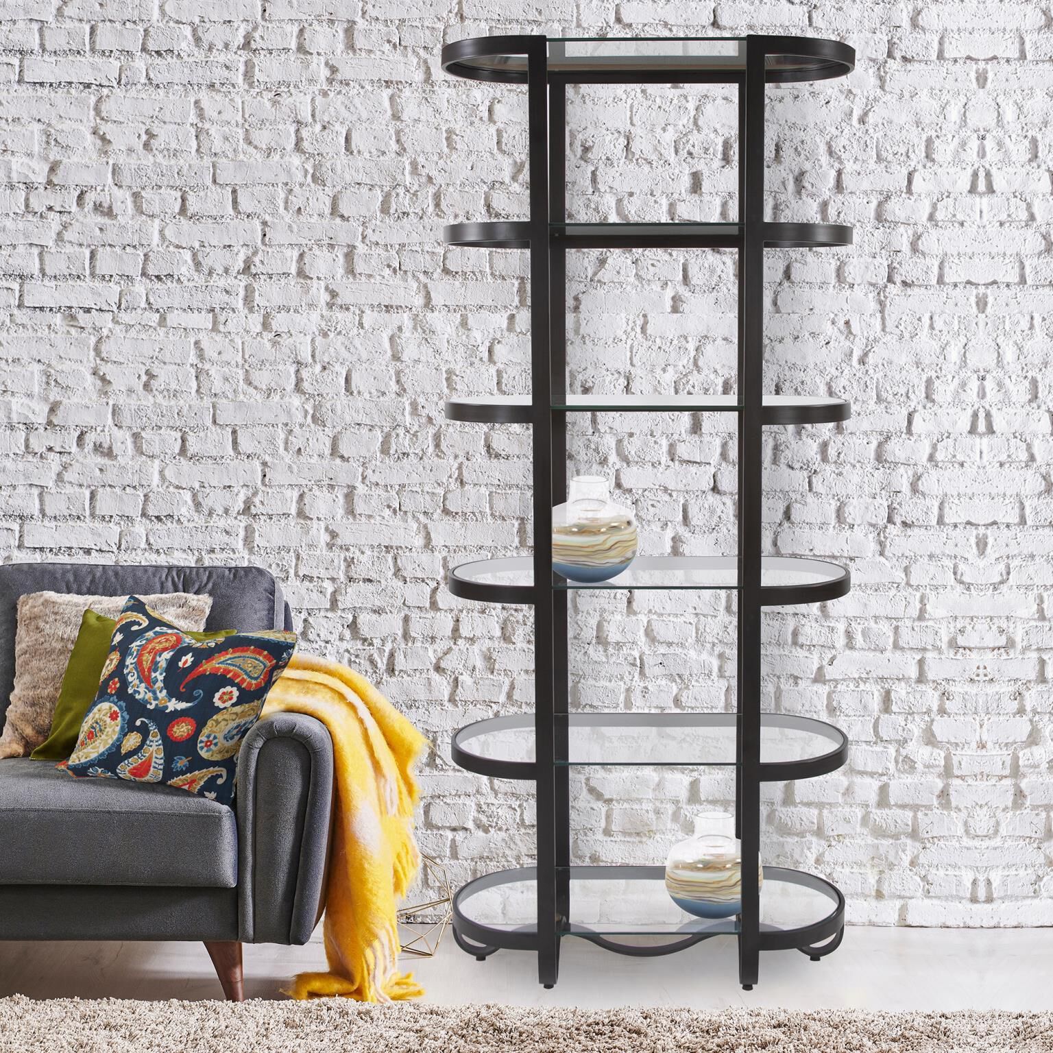 Brooklyn 82.5 X 36 inch Graphite Etagere