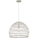 Bohemian 1 Light 20 inch White Rattan Pendant Ceiling Light
