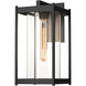 Cela 1 Light 16.3 inch Coastal Black Outdoor Sconce in Clear, Large