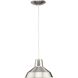 Metal Shade 1 Light 10 inch Brushed Nickel Mini-Pendant Ceiling Light in Standard